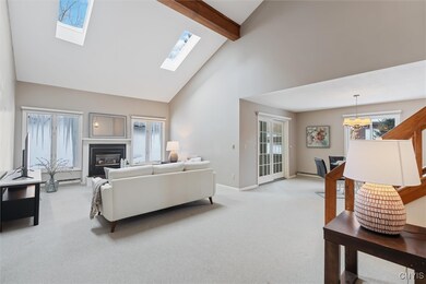 Beautiful cathedral ceiling with skylights - lots