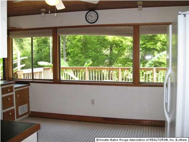Wall of windows in kitchen