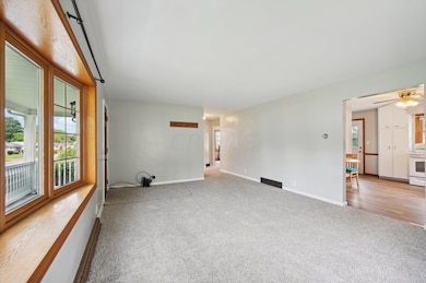 Living Room, hallway & kitchen
