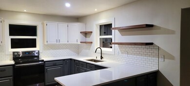 floating shelves in kitchen