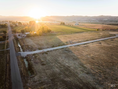 Mountain view with rural landscape and rows of crops