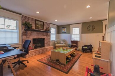 Family room with original fireplace