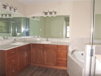 Master bath vanities, tub and shower