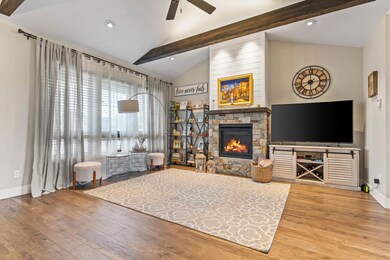 Gas Fireplace and Hardwood Floors