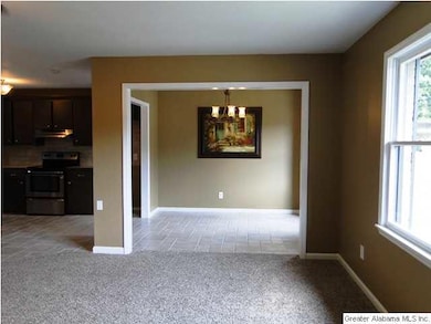 Dining room with new tile flooring