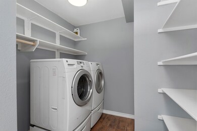 The home comes with front load washer and dryer, and lots of space for storage!