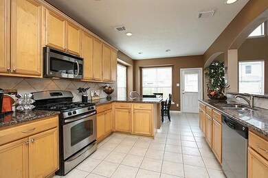 Stainless steel appliances give this kitchen the finishing touches.