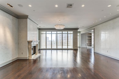 Unfurnished living room featuring a notable chande
