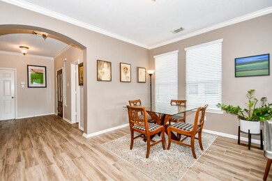 The dining area is plenty big for holiday gatherings.