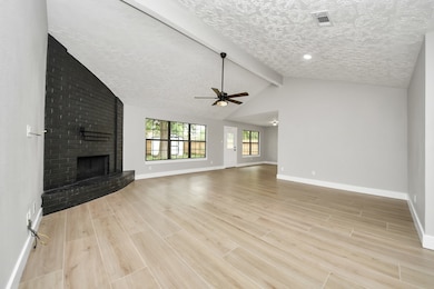 Living room with fireplace