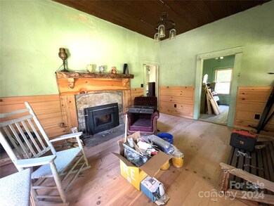 Livingroom with wood burning fireplace