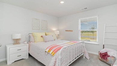 Bedroom with carpet floors