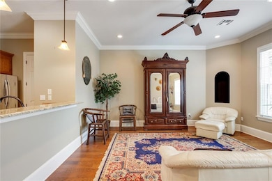Great room is open to the stunning kitchen