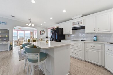 Kitchen with view of water