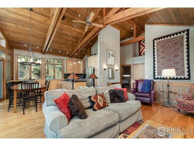 Vaulted wooden ceiling with massive scissor beams
