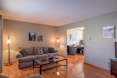 Living Room with glowing Hardwood Floors