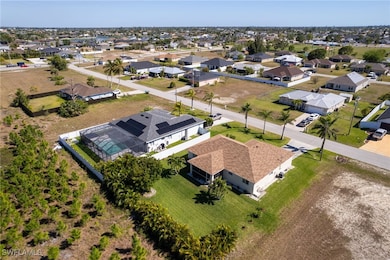 Aerial perspective of suburban area
