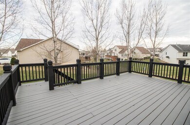 Large deck over expansive patio.