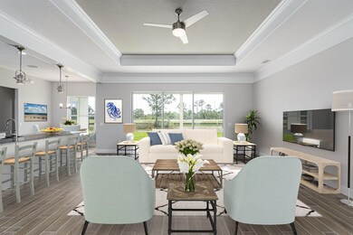 Greatroom with Kitchen bar and nook over