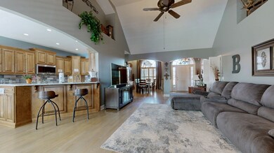 Kitchen, living room and dining room all open