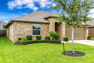Manicured landscaping and lawn