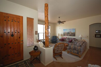 front door, living room