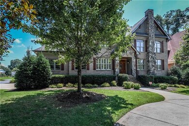 Brick home with stone accents