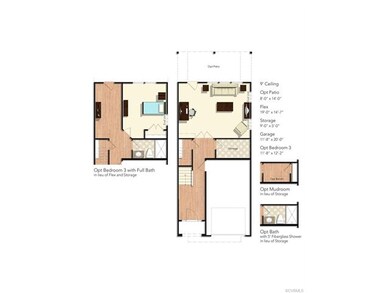 First Floor Layout - home has the opt bedroom 3 wi