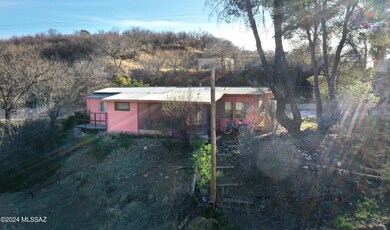 Aerial of the back of the home