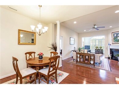 Dining Room with beautiful flooring.