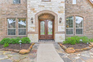 8ft lead glass double doors welcome you Home!