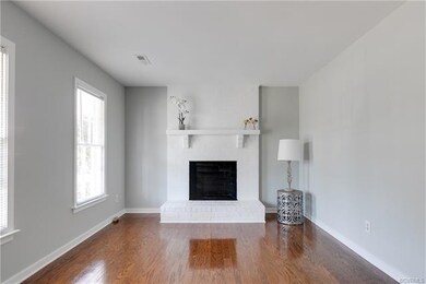 Freshly painted Living Room with fireplace