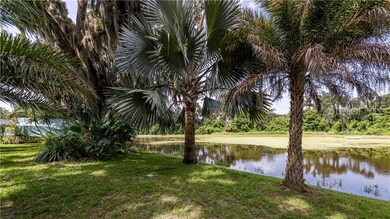Peaceful pond view in the back yard and a conserva