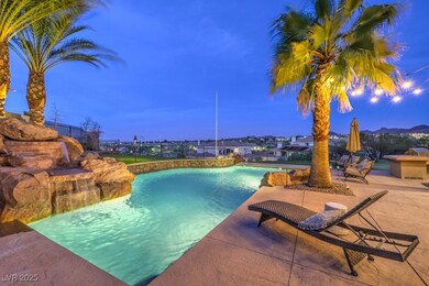 Outdoor pool with a patio