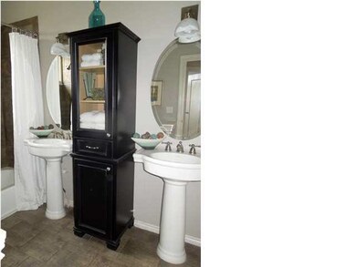 Main floor bathroom is situated between bedrooms 2