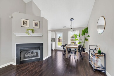 The dining room accommodates a trestle or farmhouse rectangular dining table with seating for up to 8.