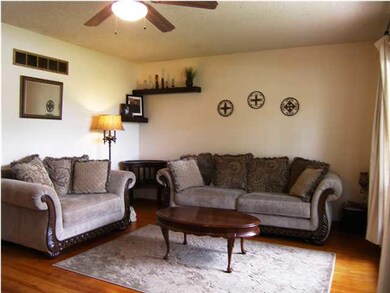 The view of the large living room from the entry d