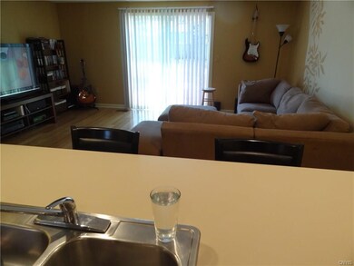 View from kitchen into living room