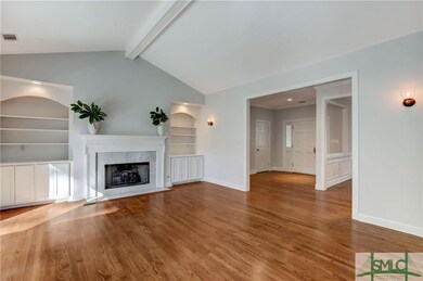 Great Room with Gas Fireplace and Built in Bookshe