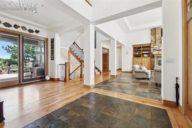 Grand foyer with high ceilings.