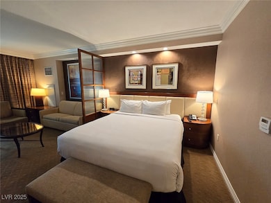 Bedroom with crown molding