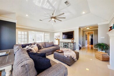 Another view from the living room, custom framed 65 inch 1080p Samsung TV stays with the home.