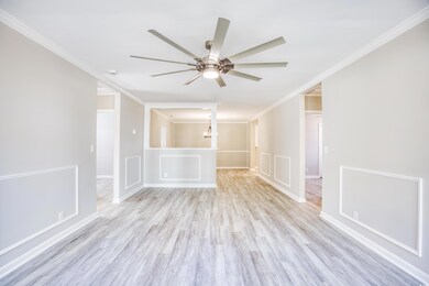 Unfurnished room with light hardwood / wood-style 