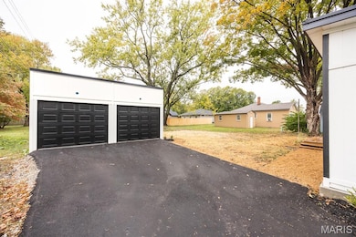 View of detached garage