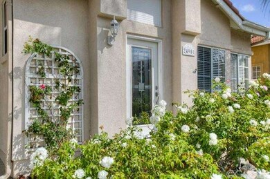 Enter through a beautiful leaded glass door