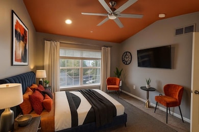 master bedroom staged