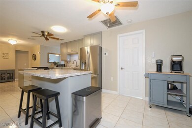 Large kitchen with island.