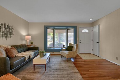Living room with beautiful wood floors