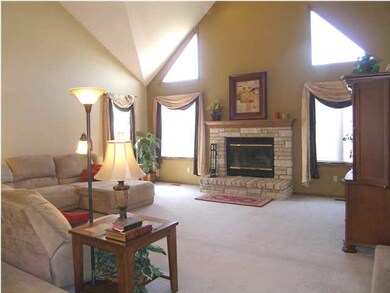 The view of the large living room from the entry f