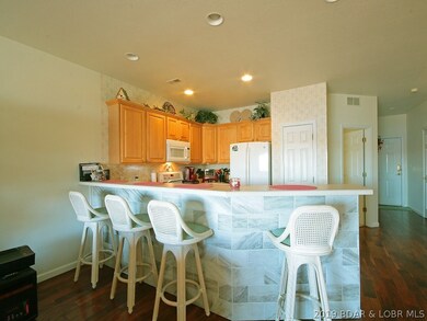 Tiled bar with barstools